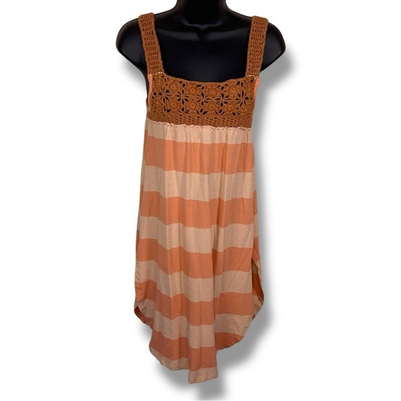 We The Free Dresses & Skirts - XS We The Free Linen Blend Orange Embroidered Lace Accent Dress Sleeveless